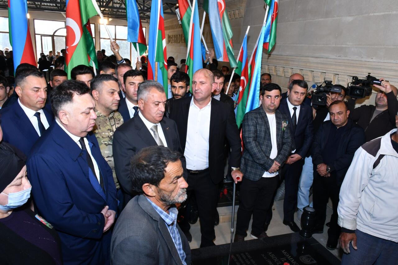 Birinci Qarabağ Müharibəsi şəhidi Abdulla Quliyevin Saray Şəhidlər Xiyabanında dəfn mərasimi keçirilib