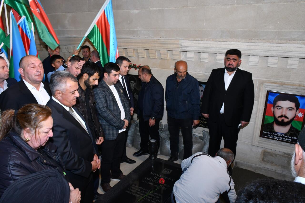 Birinci Qarabağ Müharibəsi şəhidi Abdulla Quliyevin Saray Şəhidlər Xiyabanında dəfn mərasimi keçirilib