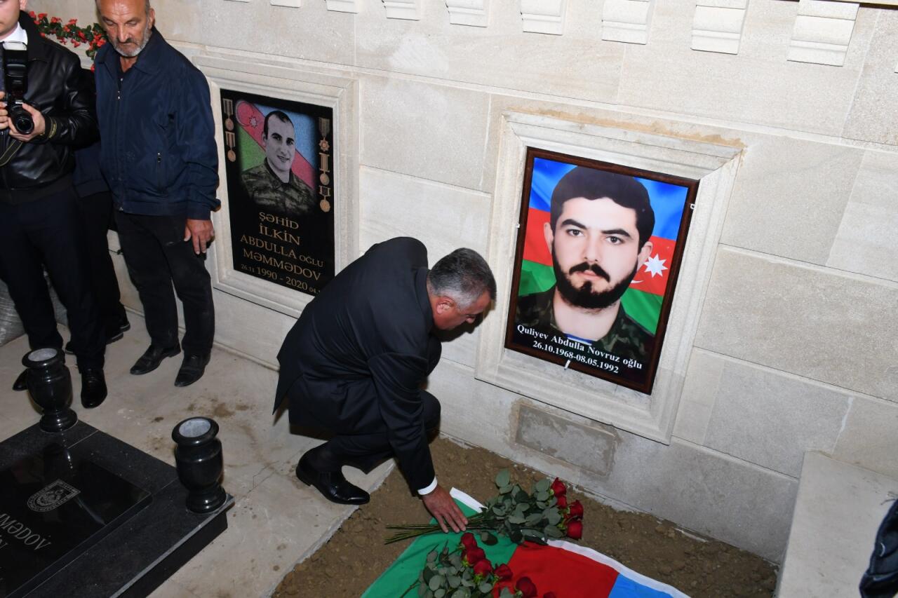 Birinci Qarabağ Müharibəsi şəhidi Abdulla Quliyevin Saray Şəhidlər Xiyabanında dəfn mərasimi keçirilib
