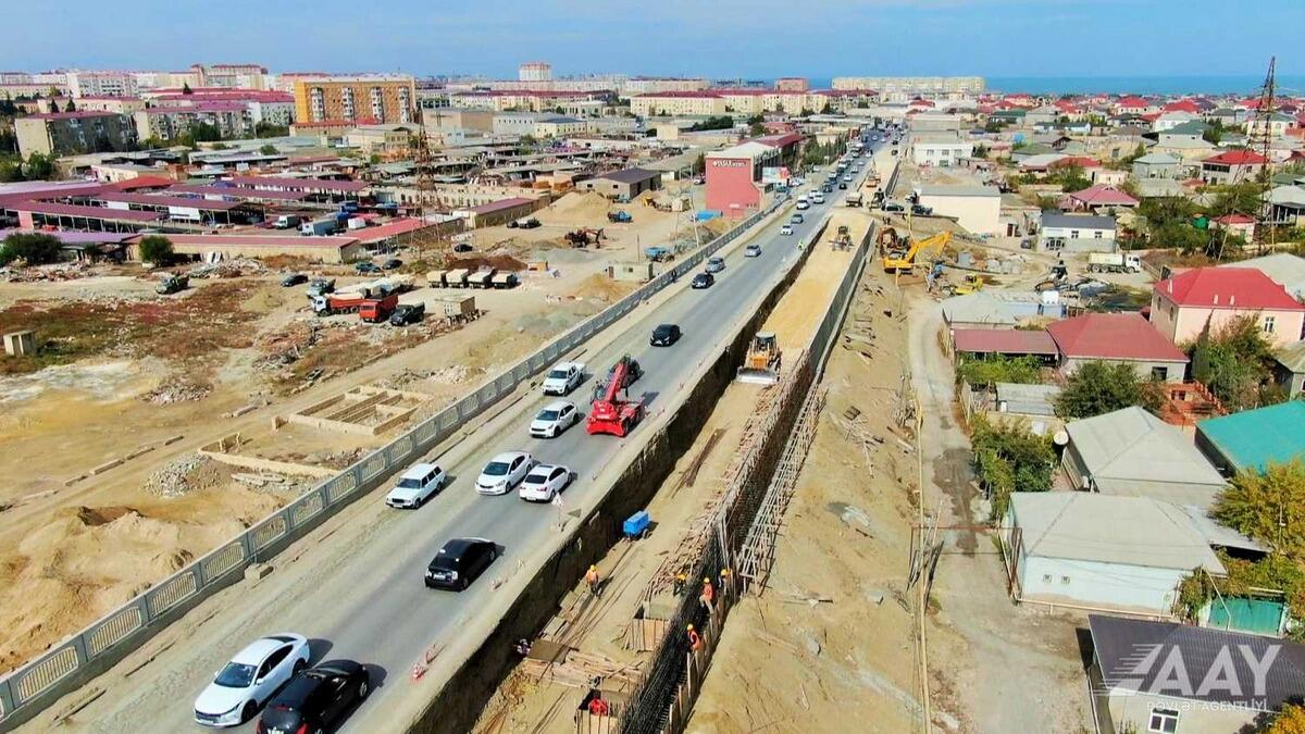 Как продвигаются строительные работы у нового моста в Сумгайыте?