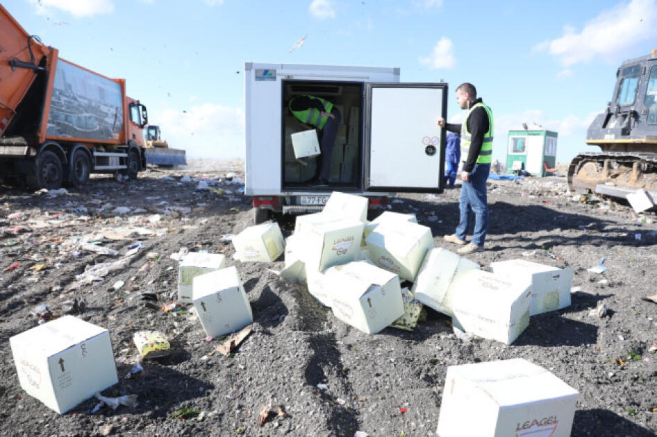 İstehlaka yararsız məhsullar xüsusi poliqonda məhv edilib