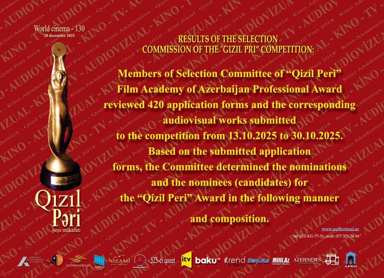 В Азербайджане определены номинанты профессиональной кинопремии Qızıl Pəri