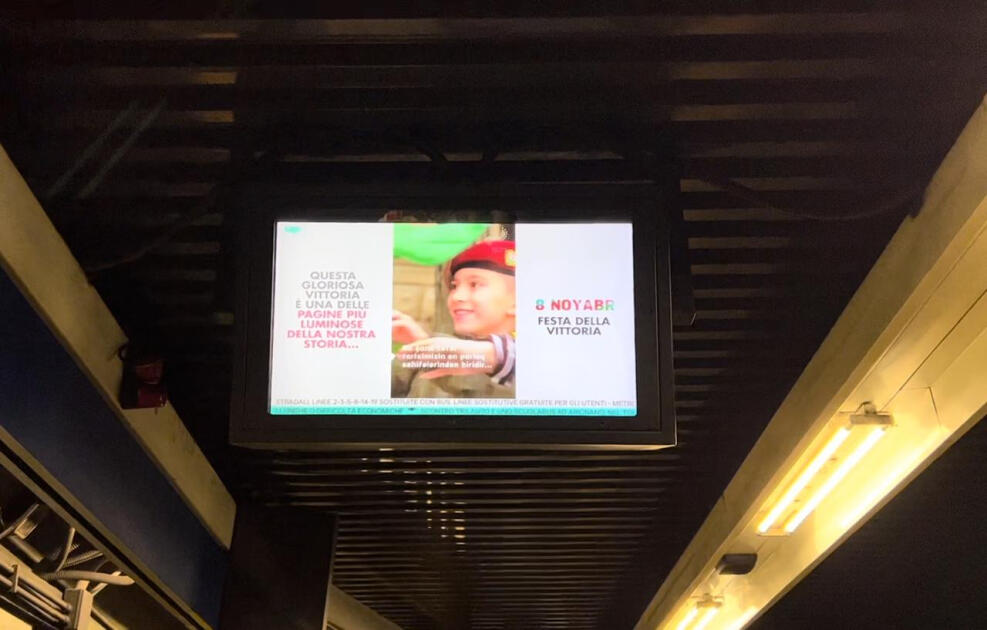 В метро Рима появился видеоролик ко Дню Победы