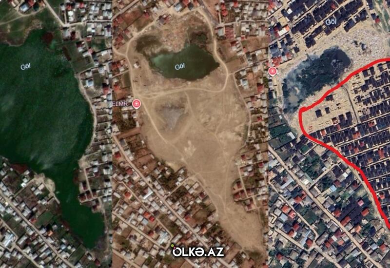 В Масазыре засыпают озеро и строят дома