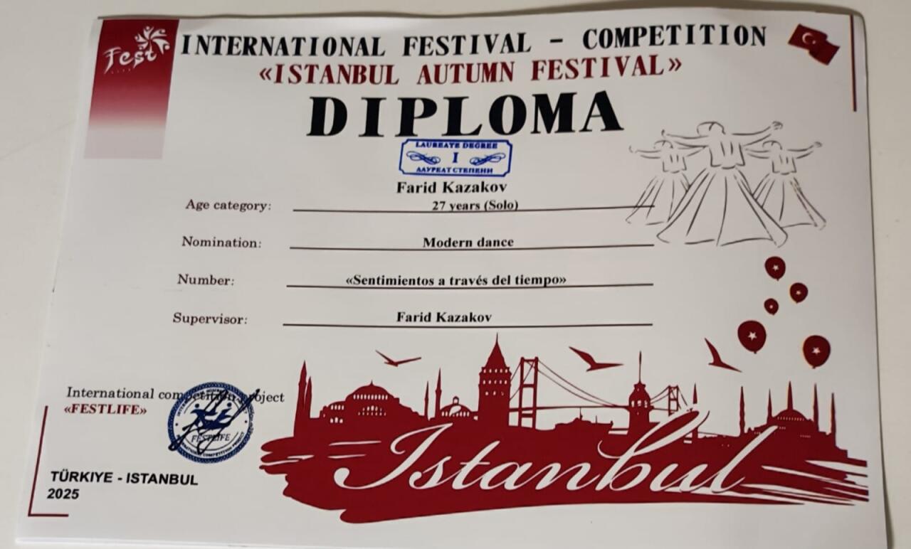 Азербайджанский танцор стал победителем международного конкурса в Стамбуле