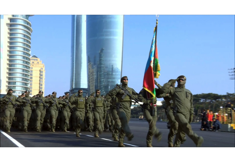 Zəfərin beşinci ildönümü paradında Dövlət Təhlükəsizliyi Xidmətinin “Qartal” xüsusi təyinatlıları da iştirak edib