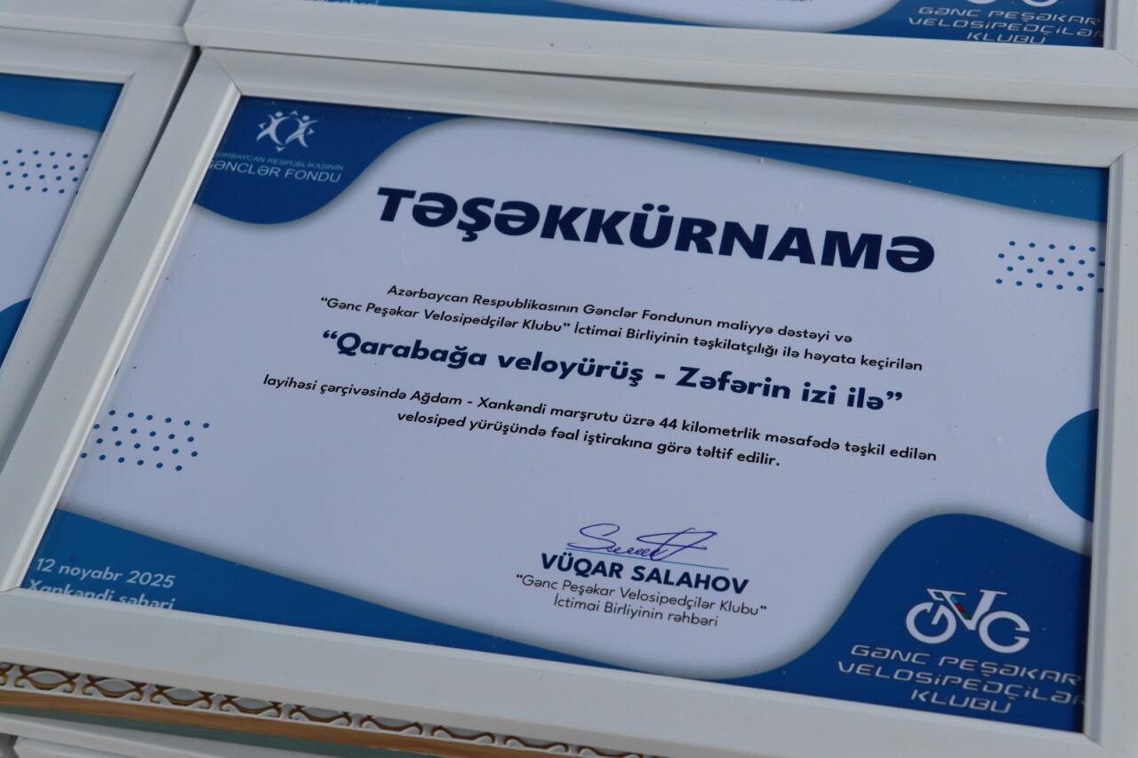 В Ханкенди проведен финальный этап велопробега «По следам Победы»