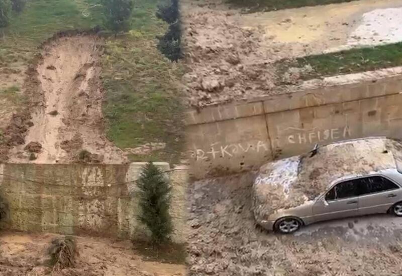 В Баку произошел оползень