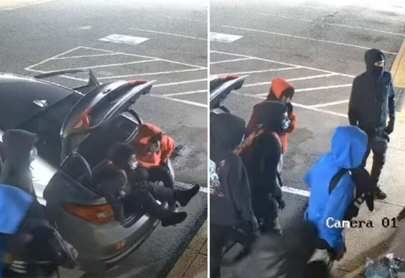 В США на ограбление приехали девять человек в одном авто