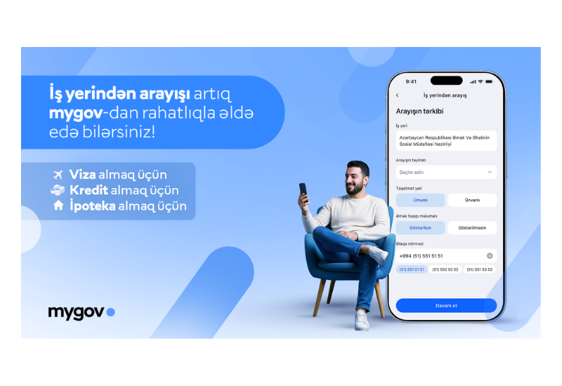 Vətəndaşlar artıq iş yerinə dair arayışı “mygov”dan da əldə edə biləcəklər