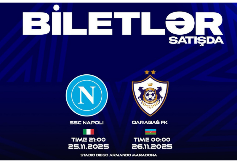 Названо количество мест для болельщиков "Карабаха" на матч с "Наполи"