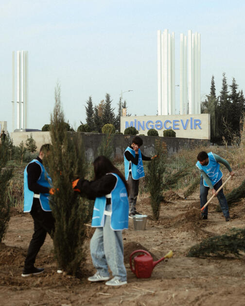 Heydər Əliyev Fondunun vitse-prezidenti Leyla Əliyeva Mingəçevirdə ekoloji aksiyalarda iştirak edib