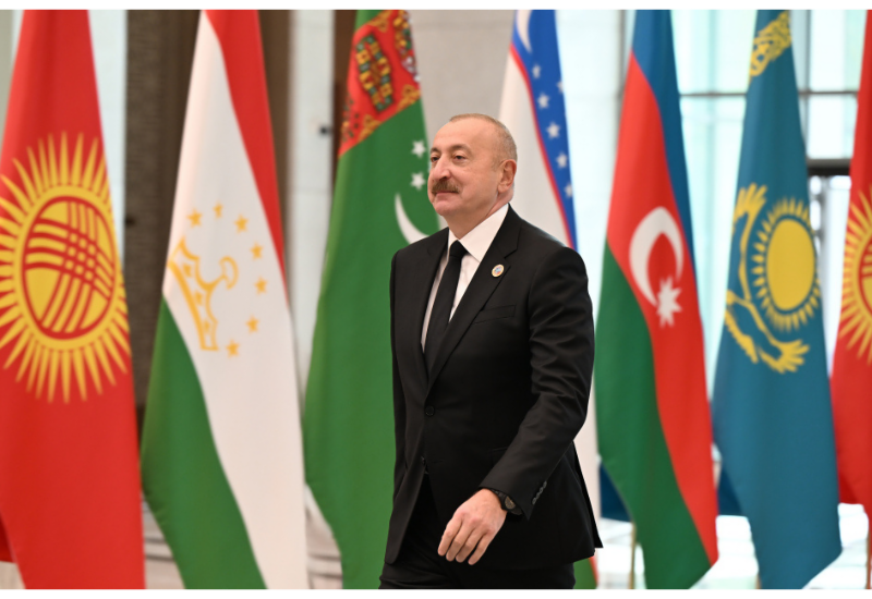 Президент Ильхам Алиев прибыл в Конгресс-центр в Ташкенте для участия в 7-й Консультативной встрече глав государств Центральной Азии в формате «Центральная Азия+Азербайджан»