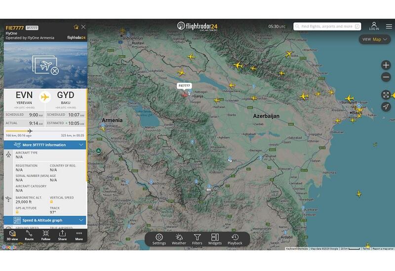 Самолет с армянскими экспертами вылетел из Еревана в Баку