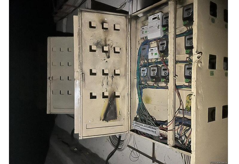 Так выглядит электрическая шахта дома, где произошел пожар в Ясамале