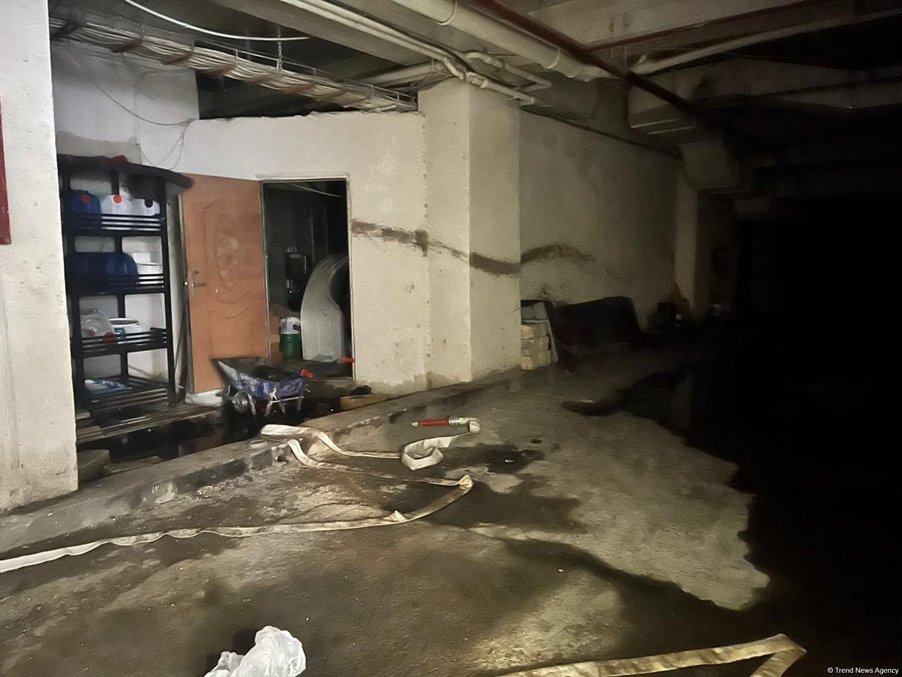 Yasamalda yanğın baş verən binanın elektrik şaxtasından