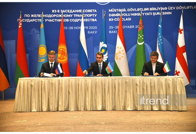 Азербайджан, Россия и Иран подписали меморандум по повышению эффективности маршрута &quot;Север-Юг&quot; - ФОТО