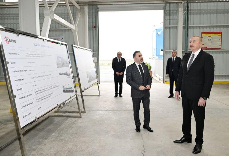 Президент Ильхам Алиев принял участие в открытии завода по производству минеральной каменной ваты AZWOOL