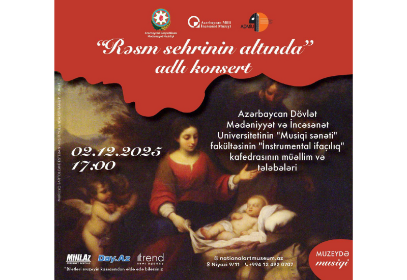 В Национальном музее искусств Азербайджана состоится концерт "Под магией живописи - от барокко до наших дней…"