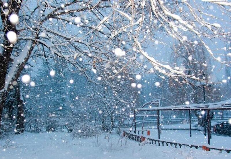 В Кяльбаджаре выпал снег