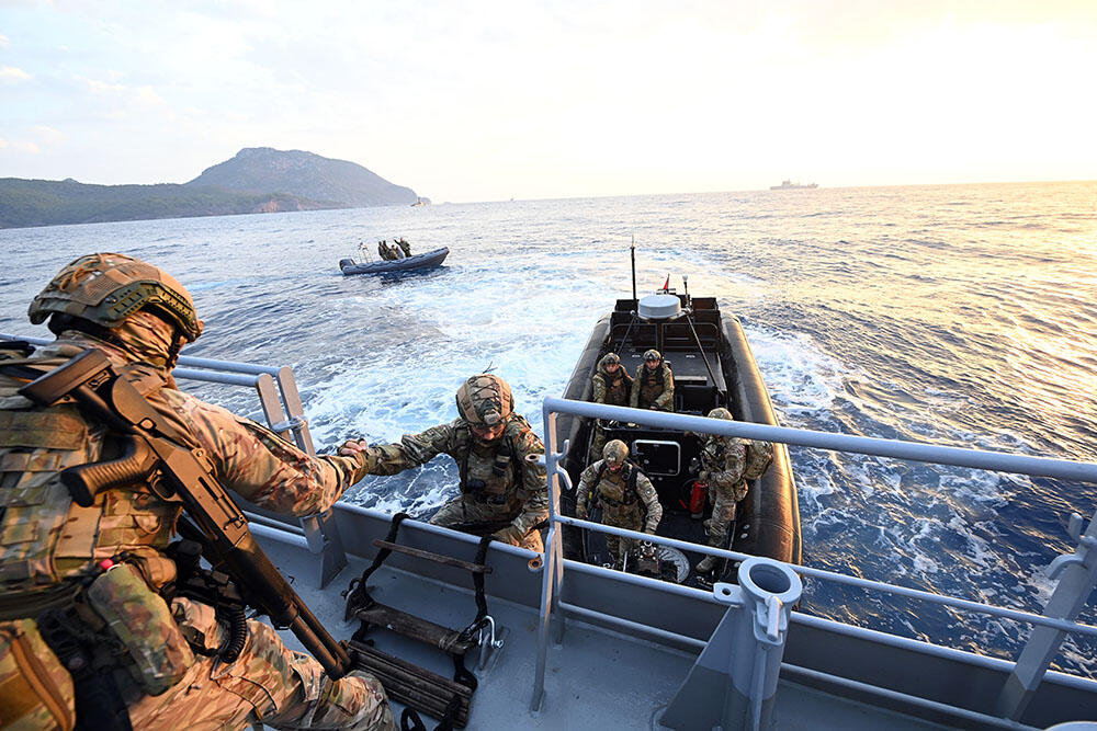 Азербайджанские военнослужащие на учениях "Восточное Средиземноморье-2025"