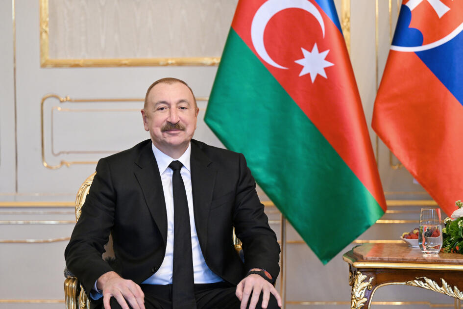 Состоялась встреча Президента Ильхама Алиева с Президентом Словакии в формате один на один