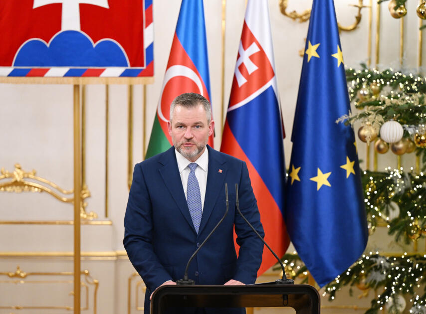 Президент Ильхам Алиев и Президент Петер Пеллегрини выступили с заявлениями для прессы