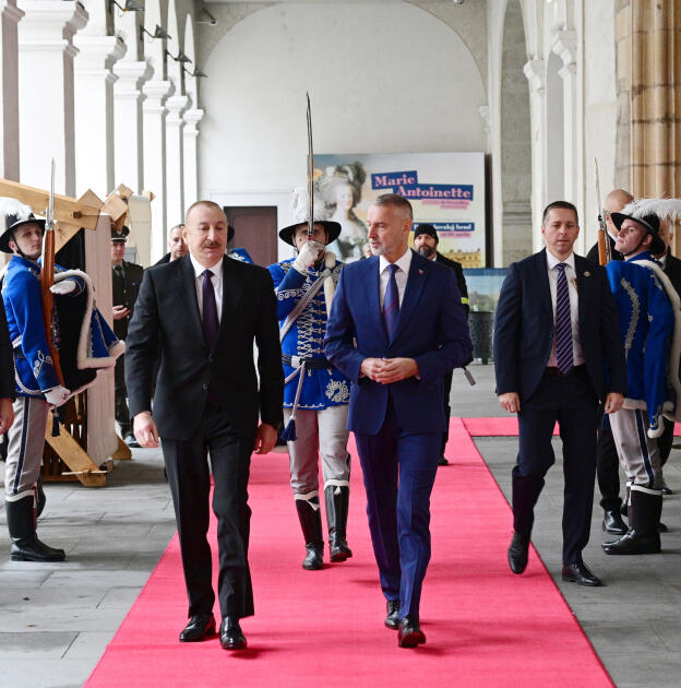 Состоялись встречи Президента Ильхама Алиева с председателем Национального совета Словакии в формате один на один и расширенном составе