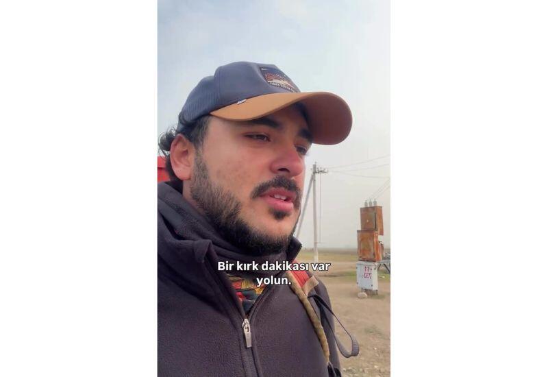 Идущий пешком из Турции в Монголию путешественник сейчас в Азербайджане