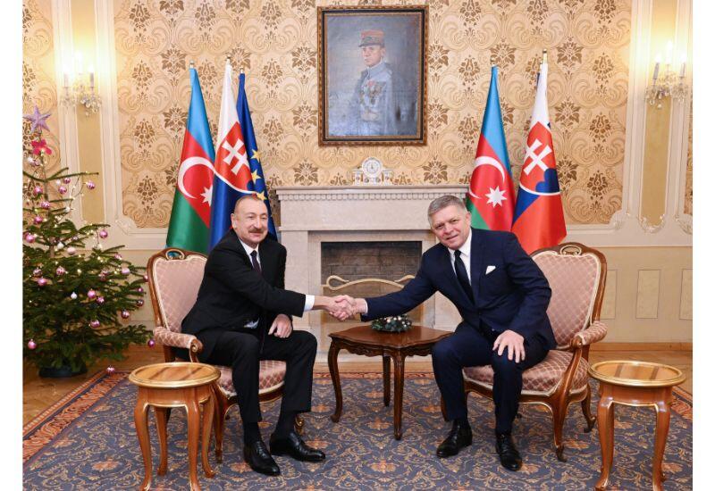 Состоялась встреча Президента Ильхама Алиева с Премьер-министром Словакии в формате один на один
