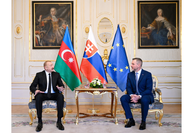 Состоялась встреча Президента Ильхама Алиева с Президентом Словакии в формате один на один