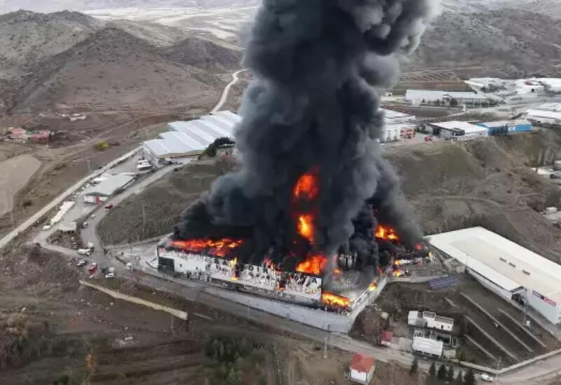 Крупный пожар на химзаводе в Турции