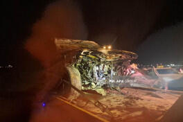 В Гарадаге цепная авария спровоцировала пробку