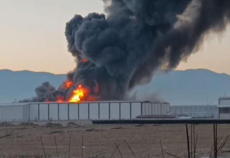 В Турции загорелась фабрика