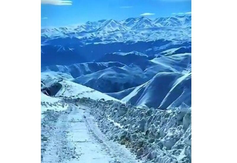 Кадры из заснеженного Кяльбаджара