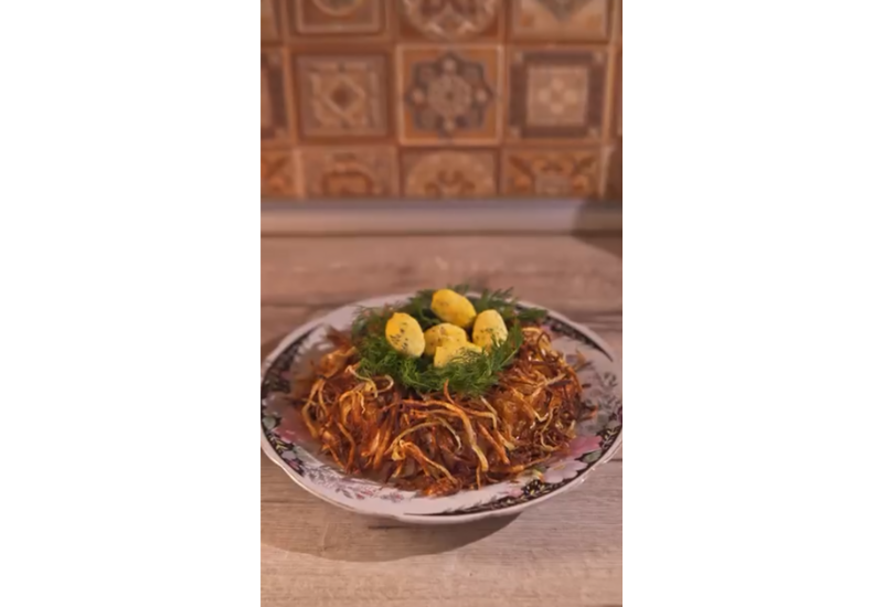 Рецепт салата «Гнездо глухаря» от Османа Абдуллаева