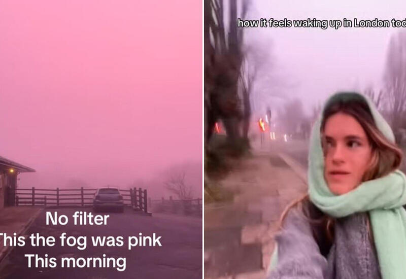 Британцев напугало розовое небо