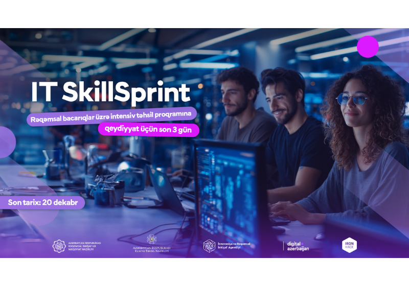 Rəqəmsal bacarıqlar üzrə beynəlxalq təhsil proqramına qeydiyyat üçün son 3 gün!