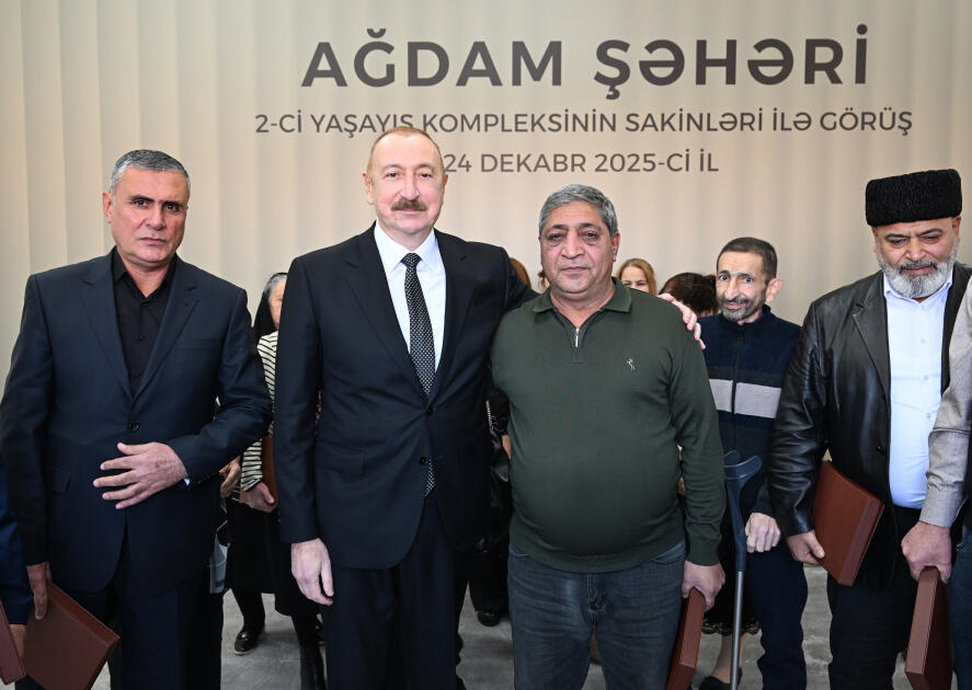 Prezident İlham Əliyev və Birinci xanım Mehriban Əliyeva Ağdamda 2-ci yaşayış kompleksinin açılışında iştirak edib və sakinlərlə görüşüblər