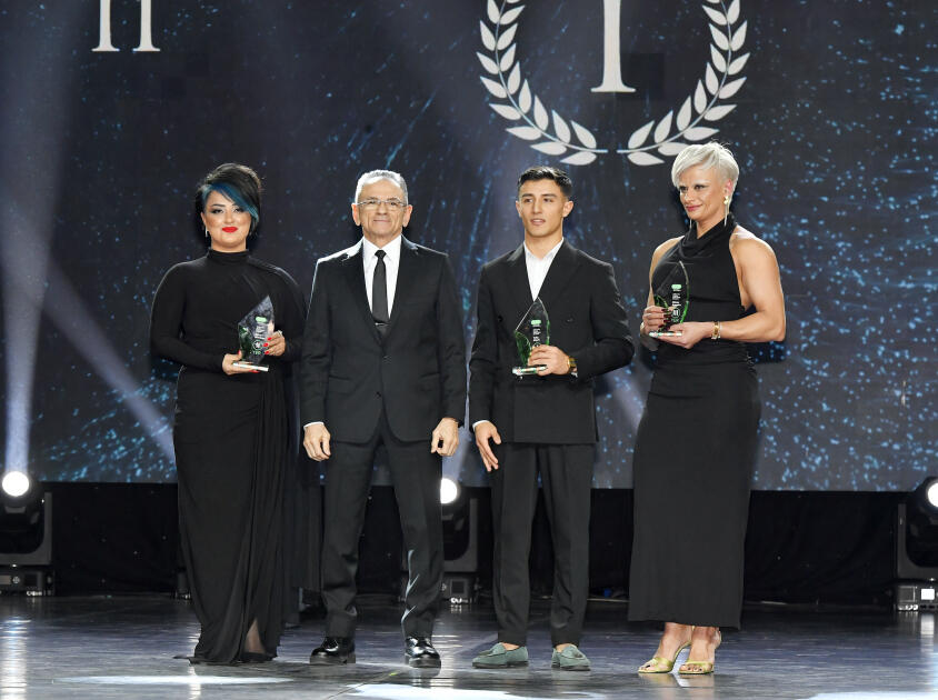 Вице-президент Фонда Гейдара Алиева Лейла Алиева и руководитель Баку Медиа Центра Арзу Алиева приняли участие в Гала-церемонии, посвященной спортивным итогам года