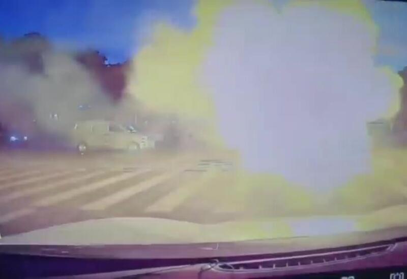 В Китае электровелосипед курьера превратился в огненный шар