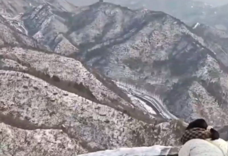 Гололëд добрался и до Великой китайской стены