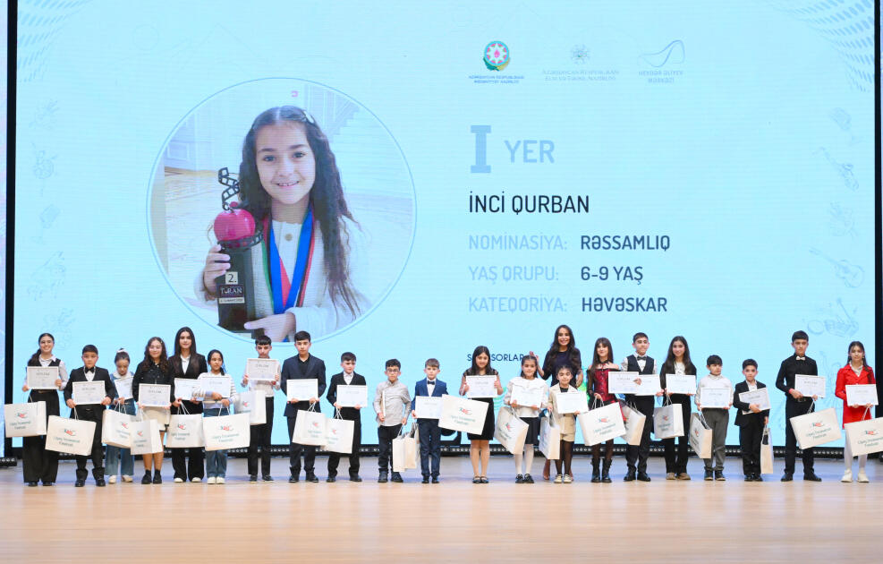 Leyla Əliyeva və Alena Əliyeva Uşaq İncəsənət Festivalının yekun mükafatlandırma mərasimində iştirak ediblər