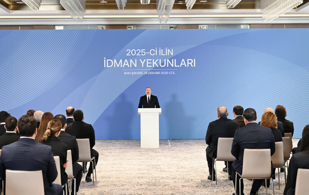 Prezident İlham Əliyev 2025-ci ilin idman yekunlarına həsr olunan mərasimdə iştirak edib