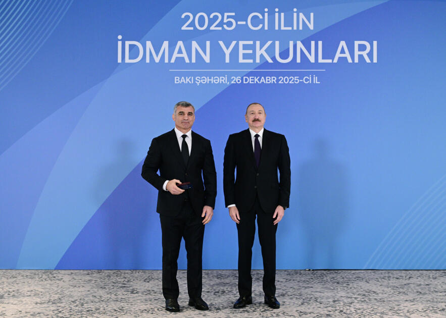 Prezident İlham Əliyev 2025-ci ilin idman yekunlarına həsr olunan mərasimdə iştirak edib