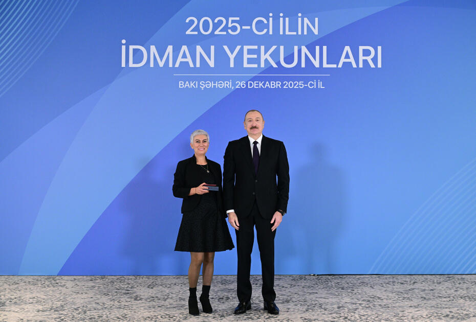 Prezident İlham Əliyev 2025-ci ilin idman yekunlarına həsr olunan mərasimdə iştirak edib