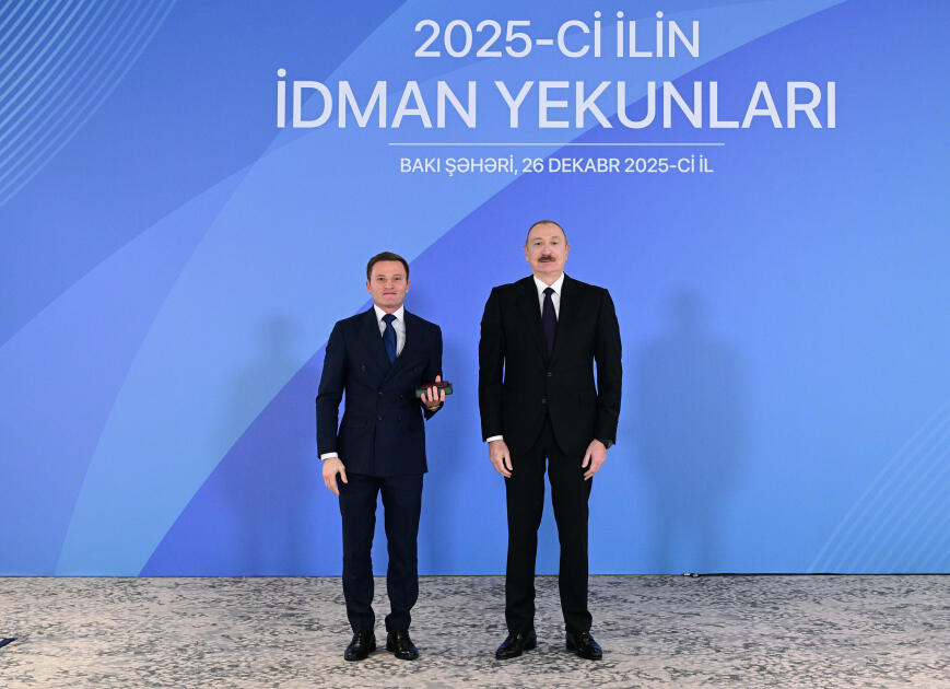 Prezident İlham Əliyev 2025-ci ilin idman yekunlarına həsr olunan mərasimdə iştirak edib