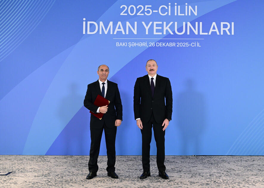 Prezident İlham Əliyev 2025-ci ilin idman yekunlarına həsr olunan mərasimdə iştirak edib