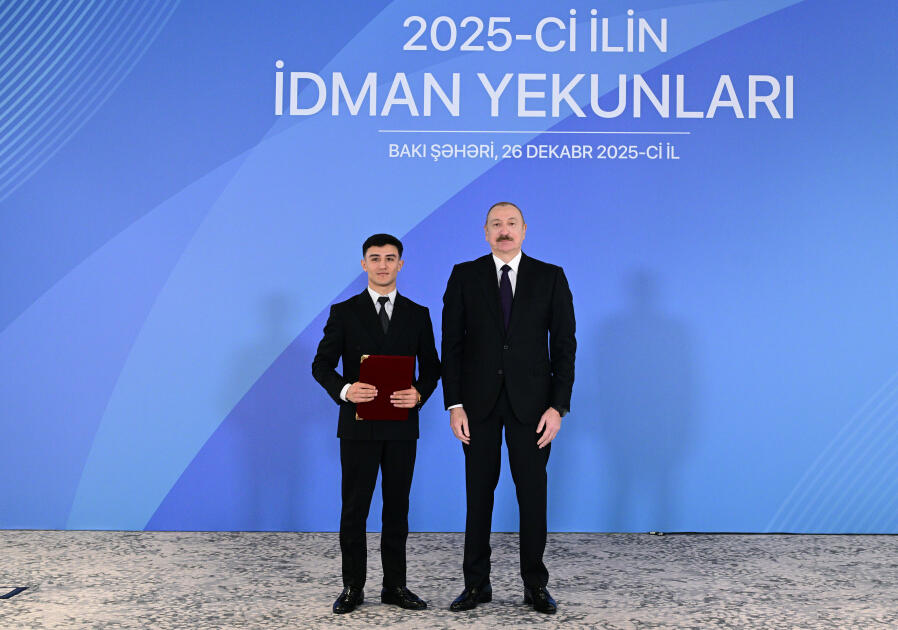 Prezident İlham Əliyev 2025-ci ilin idman yekunlarına həsr olunan mərasimdə iştirak edib