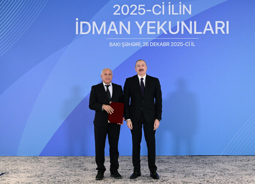 Prezident İlham Əliyev 2025-ci ilin idman yekunlarına həsr olunan mərasimdə iştirak edib